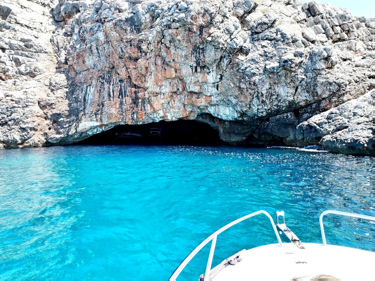 Scenic blue cave coastline