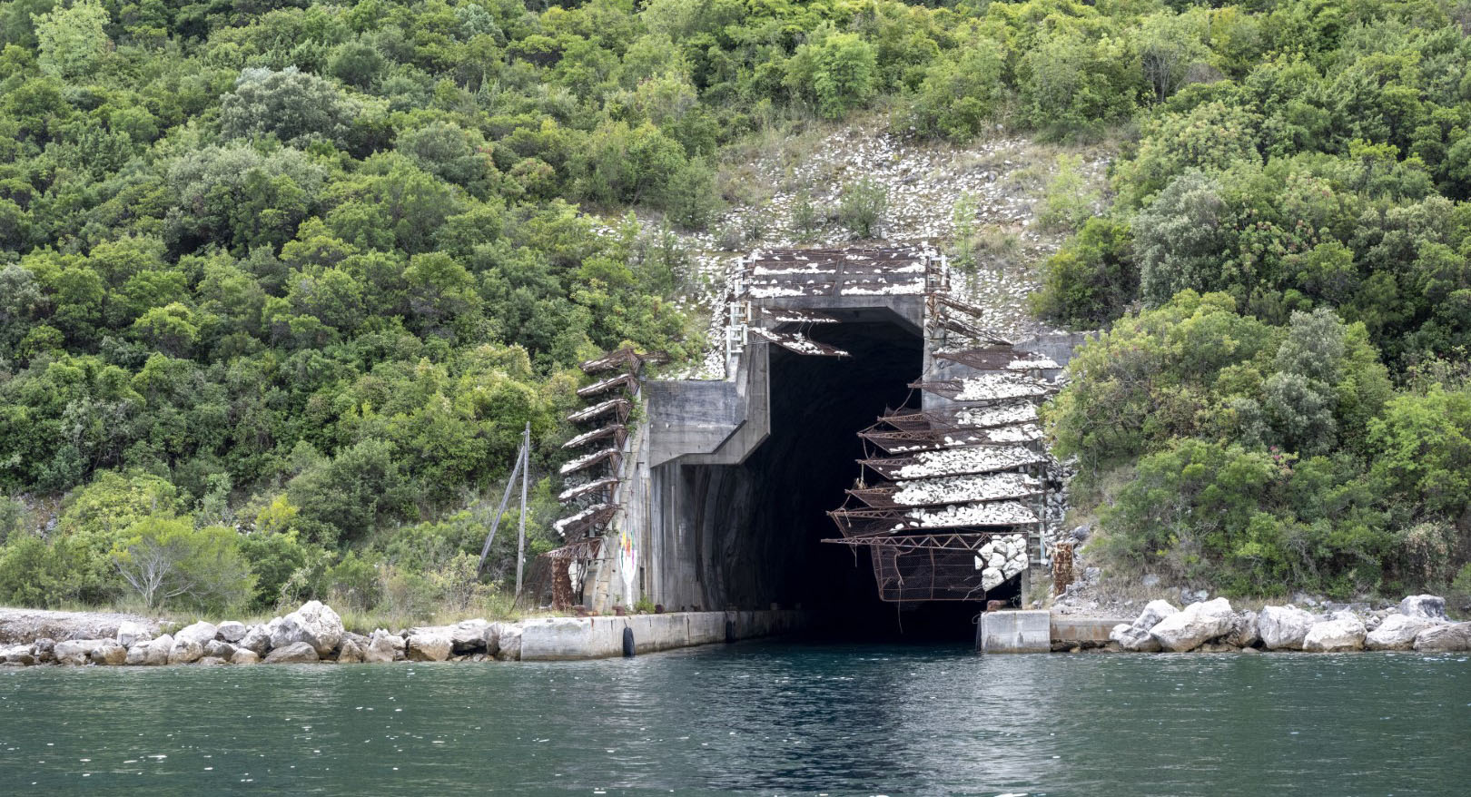 Boat near the underwater tunnel